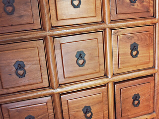 old antique wooden drawer