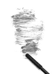 Black mascara on white background