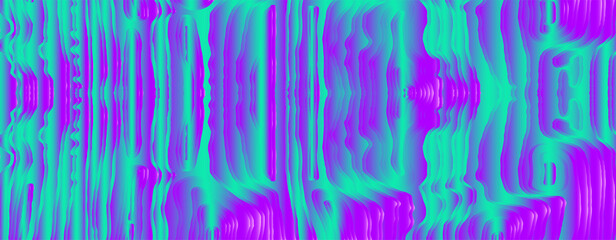 Fototapeta na wymiar Gasoline-like horizontal background, abstract colorful holographic futuristic texture. The concept of a simodelic, psychotropic, hallucination. Colors violet green, blue.Neon gradient and jagged lines