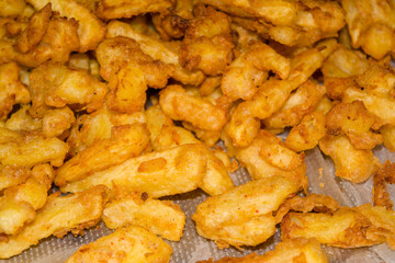 Homemade Baked Potato Fries, Fresh fried french fries with ketchup
