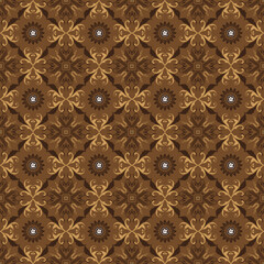 Simple circle design on Java batik with modern dark brown color