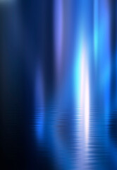 Fototapeta premium Background of empty stage show. Neon blue and purple light and laser show. Laser futuristic shapes on a dark background. Abstract dark background with neon glow