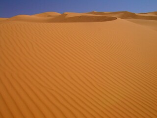 Libya. Desert landscape with sand dunes around the town of Sebha.