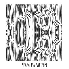 Doodle lines pattern seamless simulating a tree and curved lines of mazes. Seamless abstract hand-drawn pattern. Black on white. Vector illustration for printing on fabric, clothing, furniture fabric.