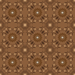 Central Java batik Elegant pattern design with brown mocca color