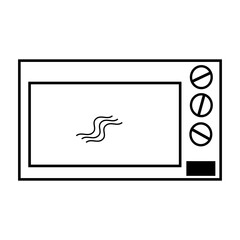 Microwave in a linear style. Home appliance icon