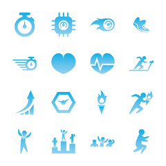 Running gradient style icon set vector design