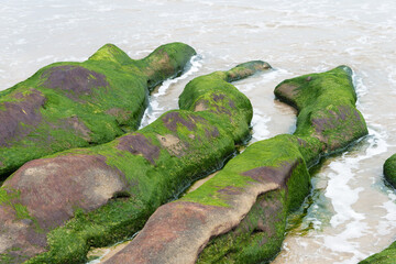 Laomei Green Reef. a famous tourist spot in Shimen District, New Taipei City, Taiwan.