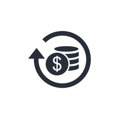 Financial movement. Turnover. Vector icon isolated on white background.