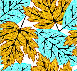 colorful leaf seamless pattern design