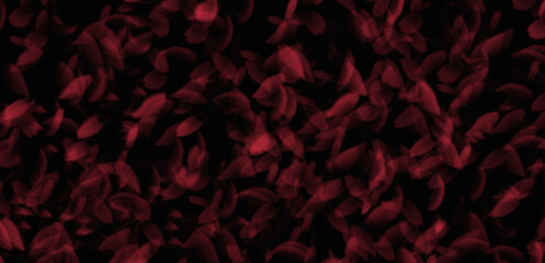 seamless pattern with floral petals on black background.