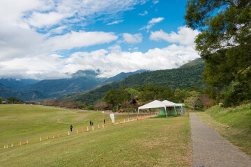 Luye Highland hot air balloon area. a famous tourist spot in Luye Township, Taitung County, Taiwan.