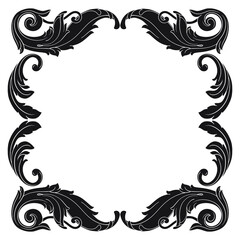 Fototapeta premium Classical baroque vector of vintage element for design. Decorative design element filigree calligraphy vector. You can use for wedding decoration of greeting card and laser cutting.