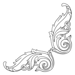 Classical baroque vector of vintage element for design. Decorative design element filigree calligraphy vector. You can use for wedding decoration of greeting card and laser cutting.