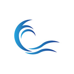 Obraz premium Water wave icon vector