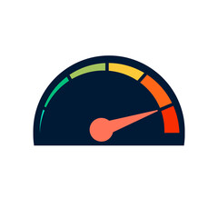 Speedometer flat, speedometer icon, vector illustration isolated on white background
