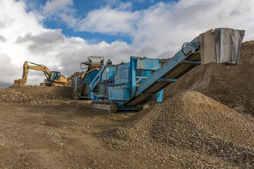 Heavy machinery in an open pit mine