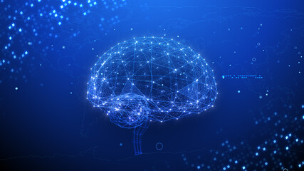 Digital Network Technology AI artificial intelligence data concepts 3D illustration Background.