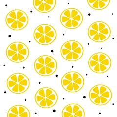 Fresh, juicy  lemons pattern illustration