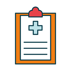 medical report icon, line and fill style