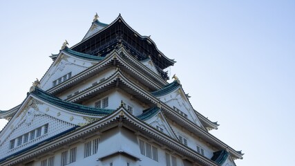 Fototapeta na wymiar Osaka Castle during autumn season in day time