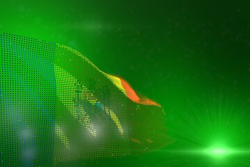 nice modern illustration of Moldova flag of dots waving on green - soft focus and place for your content - any celebration flag 3d illustration..