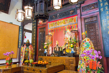 Ji Dian Wu Miao in Tainan, Taiwan. The temple was built in 17th century during the Zheng Period of the Ming Dynasty.