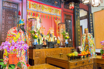 Ji Dian Wu Miao in Tainan, Taiwan. The temple was built in 17th century during the Zheng Period of the Ming Dynasty.