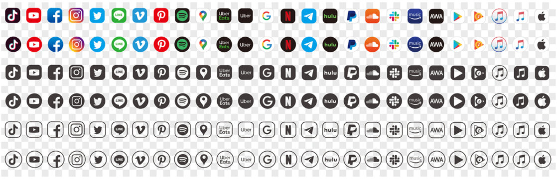 Collection of round popular app