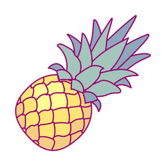 vector cute drawn fruit clip art pineapple