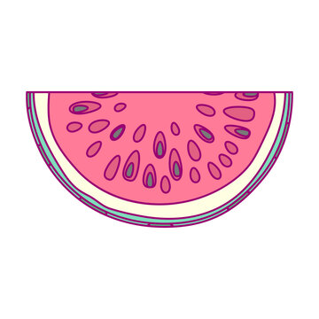 vector cute drawn fruit clip art watermelon