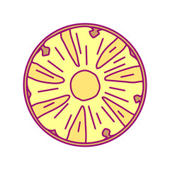 vector cute drawn fruit clip art pineapple