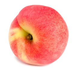 single peach fruit isolated on white background