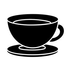 tea cup icon, silhouette style