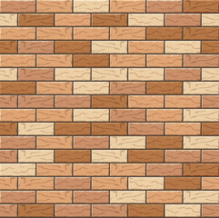 Realistic Vector brick wall seamless pattern. Flat wall texture. Brown and Yellow textured brick background for print, paper, design, decor, photo background