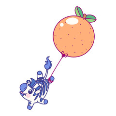 vector flat striped baby zebra. cute animal