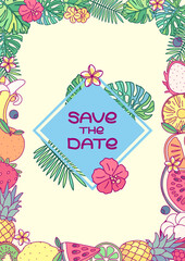 vector save the date invitation template concept