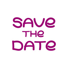 vector Save the date clip art. Handwritten text
