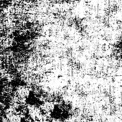 Grunge background black and white. Texture of chips, cracks, scratches, scuffs, dust, dirt. Dark monochrome surface. Old vintage vector pattern