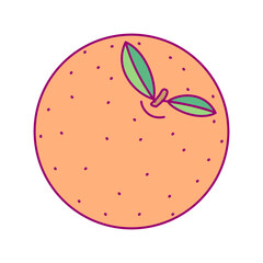 vector template round fruit. print for disposable tableware