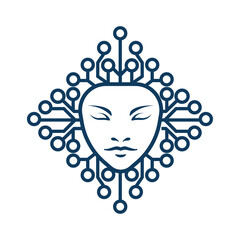  technology face logo vector