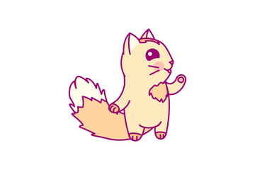 vector cute cartoon little cat. cartoon character