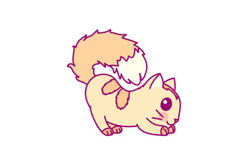 vector cute cartoon little cat. cartoon character