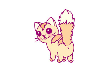 vector cute cartoon little cat. cartoon character