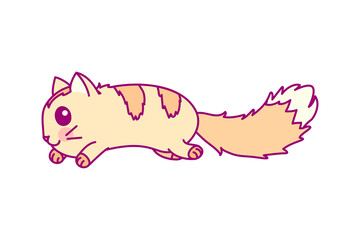 vector cute cartoon little cat. cartoon character