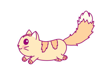 vector cute cartoon little cat. cartoon character