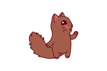 vector cute cartoon little cat. cartoon character