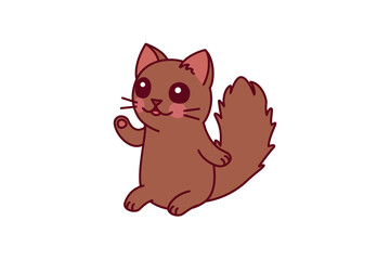 vector cute cartoon little cat. cartoon character