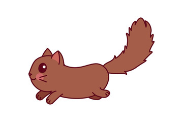 vector cute cartoon little cat. cartoon character