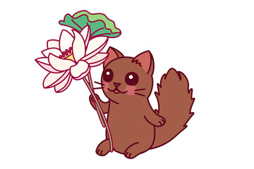 vector cute cartoon little cat. cartoon character